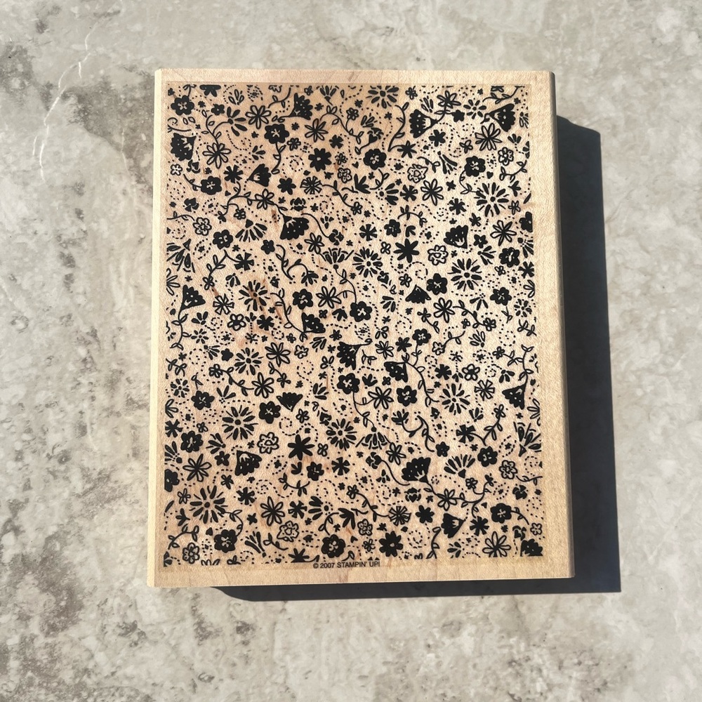 Stampin Up! wooden stamp Posy Flowers Texture Background